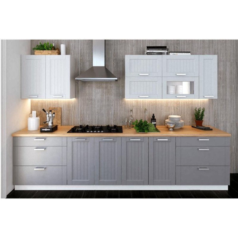 Kondela Horná skrinka, svetlosivá/biela, JULIA TYP 8