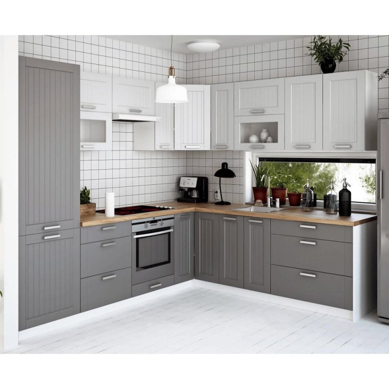 Kondela Horná skrinka, svetlosivá/biela, JULIA TYP 8