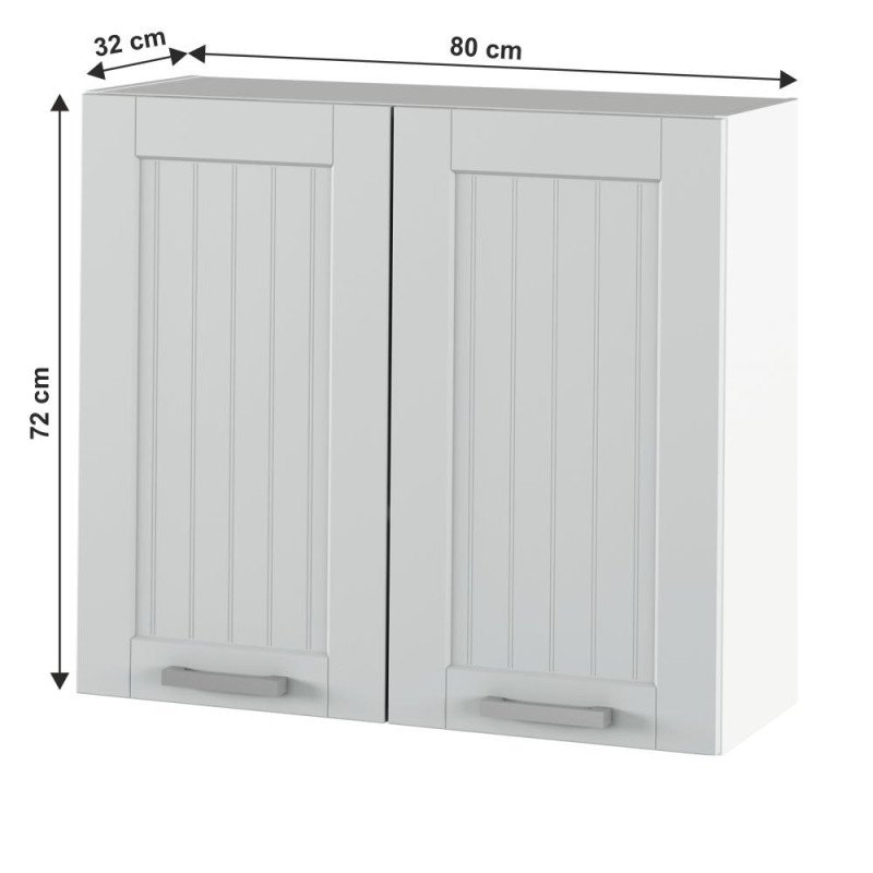 Kondela Horná skrinka, svetlosivá/biela, JULIA TYP 11