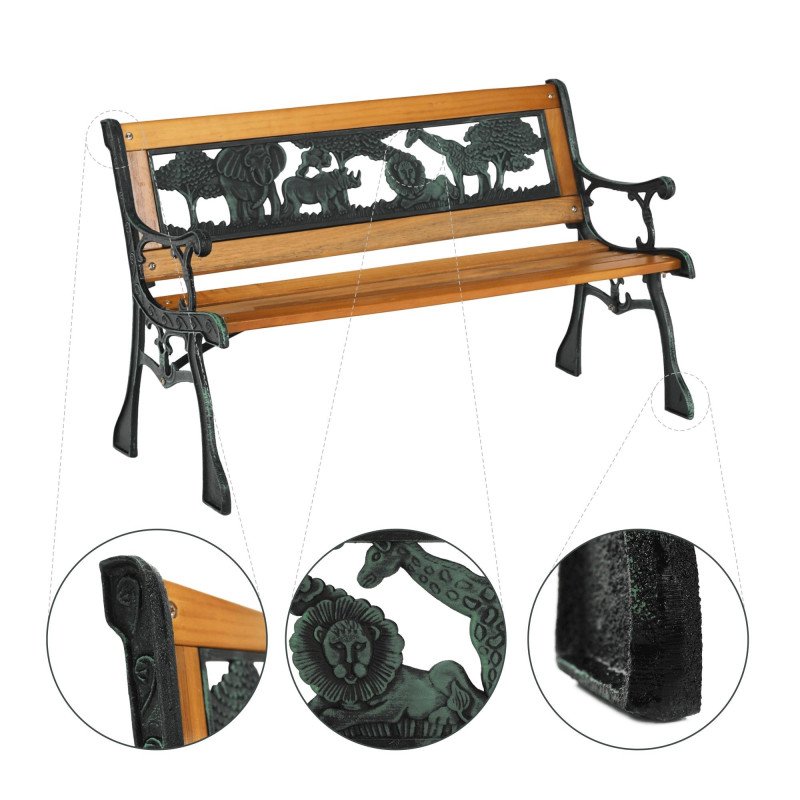 Kondela Detská lavička, čierna/prírodná, NADAZA