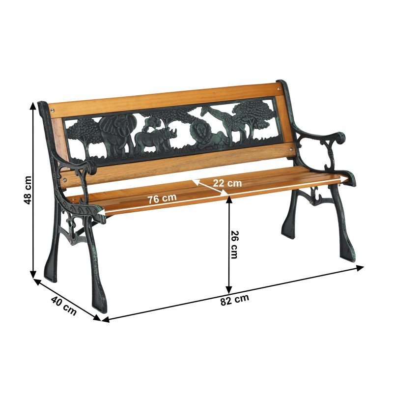 Kondela Detská lavička, čierna/prírodná, NADAZA