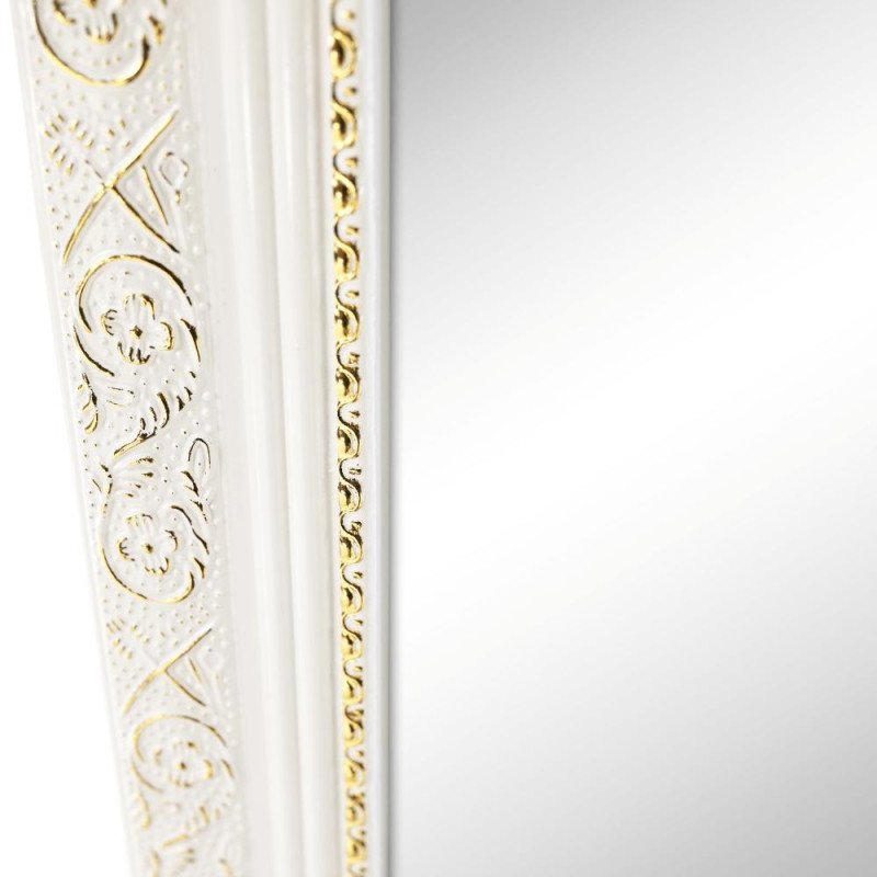 Kondela Stojanové zrkadlo, biela/bielo-zlatý ornament, LAVAL
