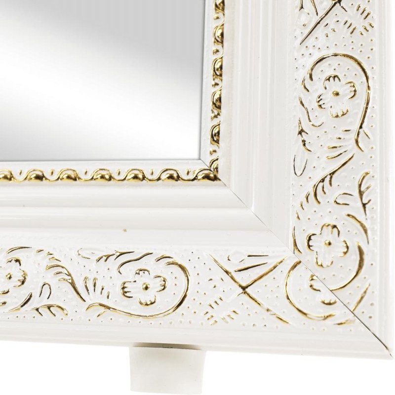 Kondela Stojanové zrkadlo, biela/bielo-zlatý ornament, LAVAL