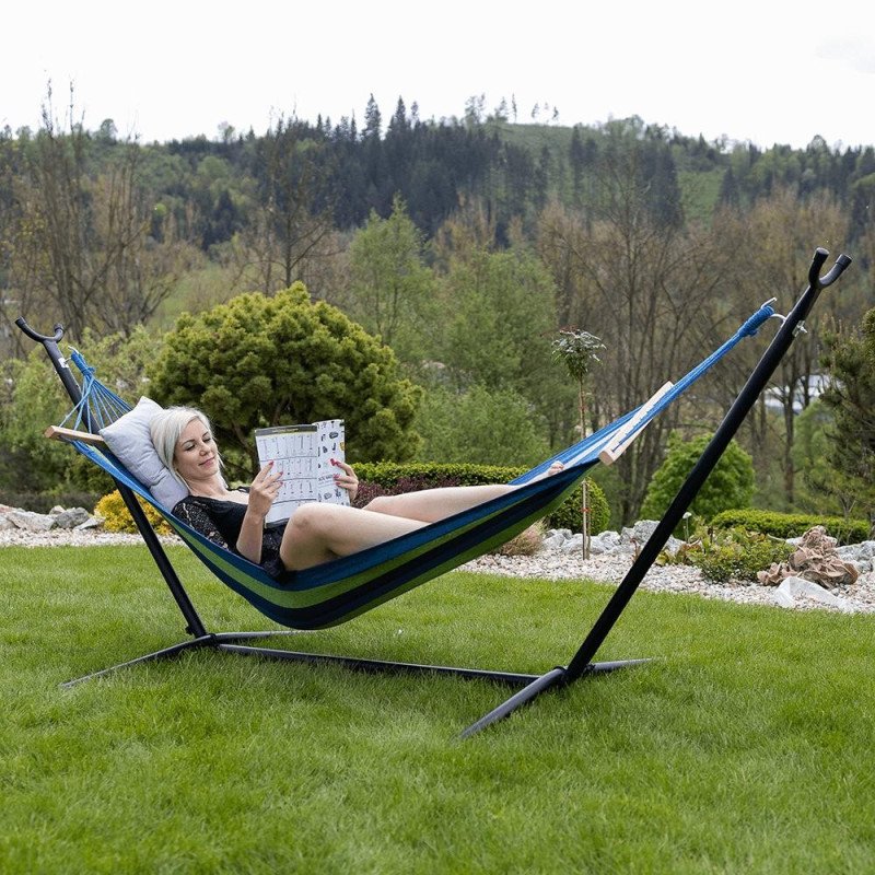 Kondela Hojdacia sieť, tyrkysová/modrá/zelená, EVANA NEW - single