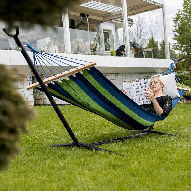 Kondela Hojdacia sieť, tyrkysová/modrá/zelená, EVANA NEW - single