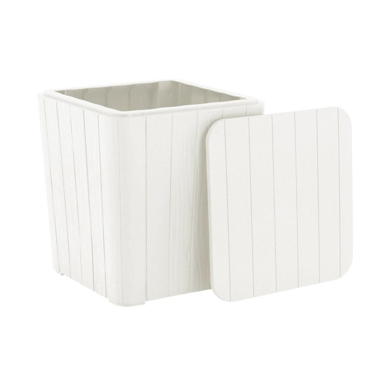 Kondela Záhradný úložný box/príručný stolík, biela, IBLIS