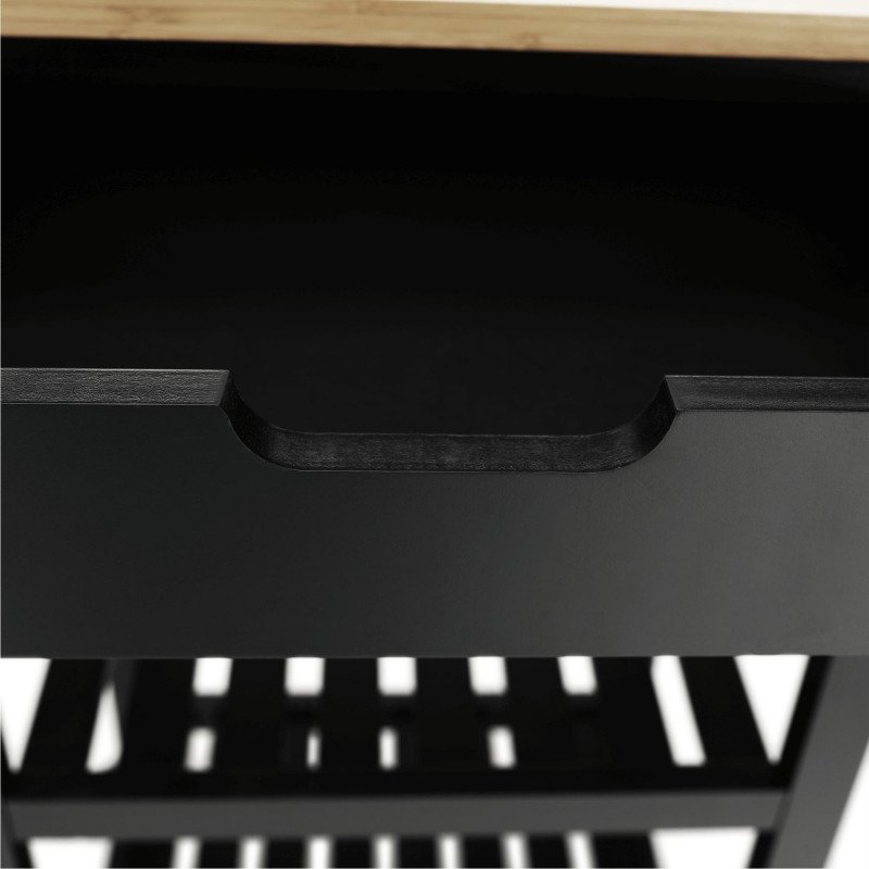 Kondela Servírovací vozík, prírodná/čierna, ARETE