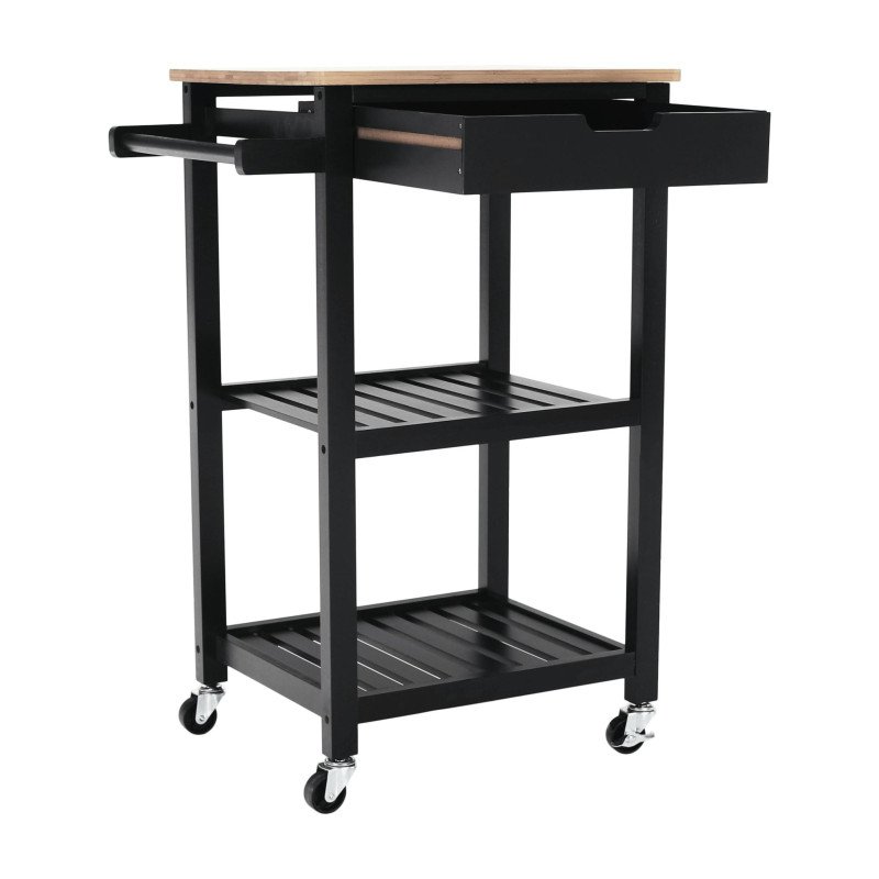 Kondela Servírovací vozík, prírodná/čierna, ARETE