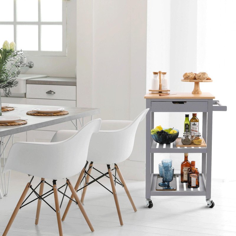 Kondela Servírovací vozík, prírodná/sivá, ARETE