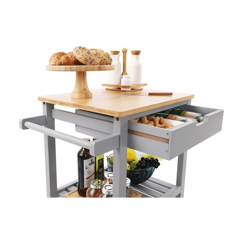 Kondela Servírovací vozík, prírodná/sivá, ARETE