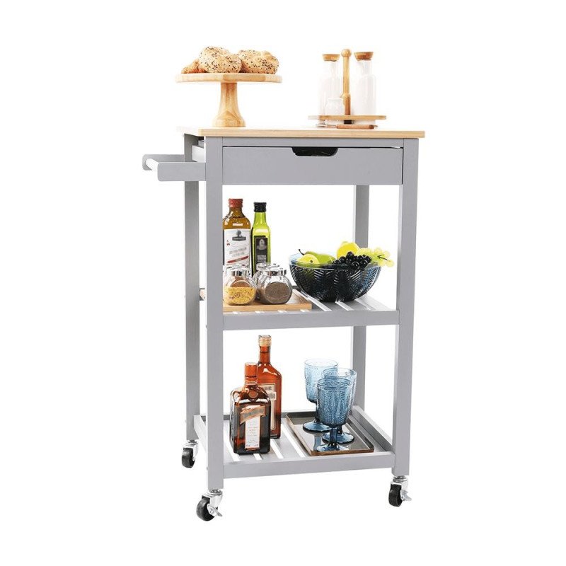 Kondela Servírovací vozík, prírodná/sivá, ARETE