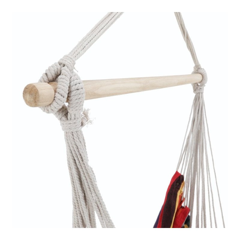 Kondela Závesné hojdacie kreslo, biela/vzor pásik, LINDO NEW