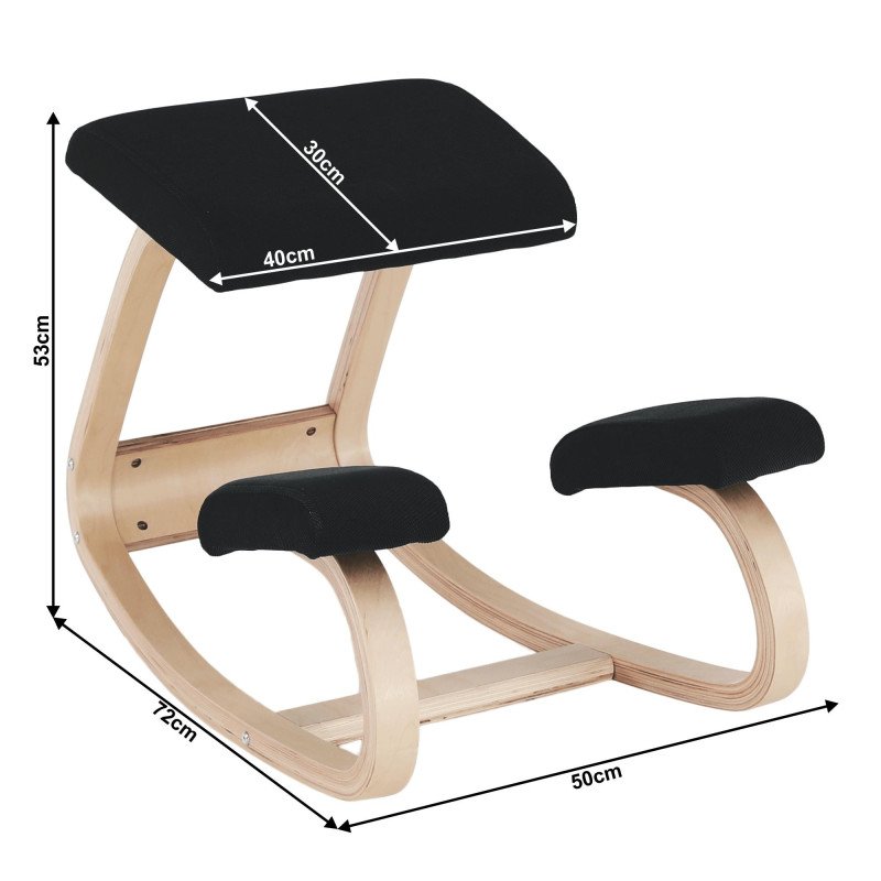 Kondela Balančná kľakačka, čierna/prírodná, RENAR