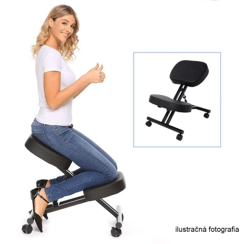 Kondela Ergonomická kľakačka, čierna/buk, GROCO