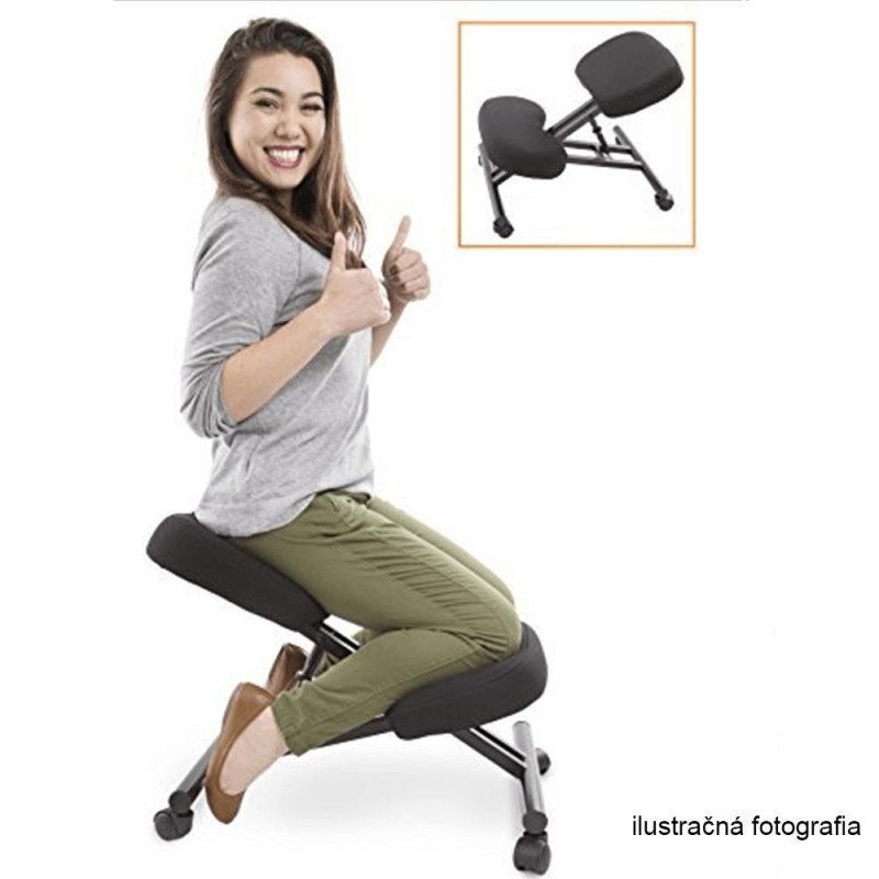 Kondela Ergonomická kľakačka, čierna/buk, GROCO