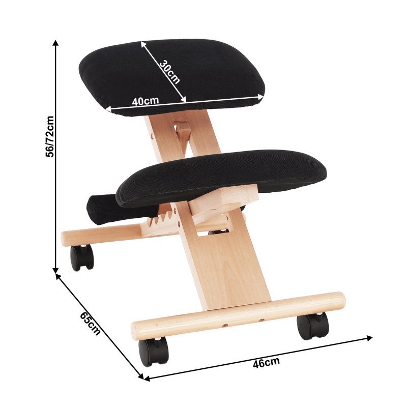 Kondela Ergonomická kľakačka, čierna/buk, GROCO