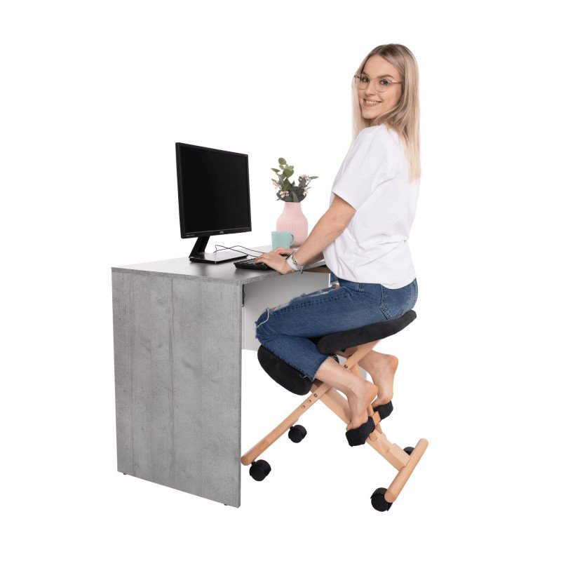 Kondela Ergonomická kľakačka, čierna/buk, GROCO