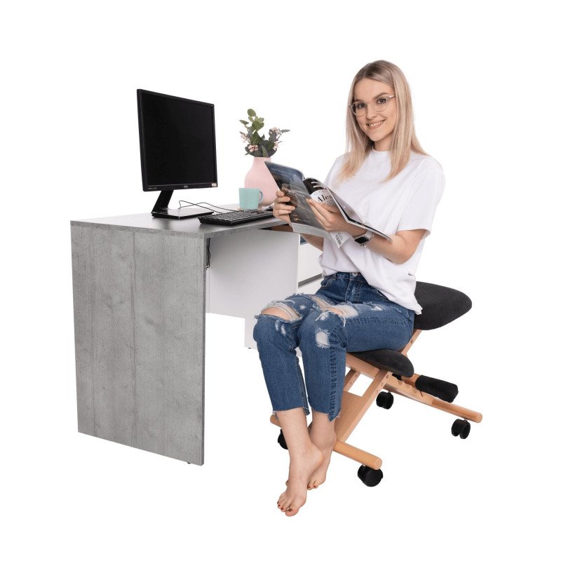 Kondela Ergonomická kľakačka, čierna/buk, GROCO