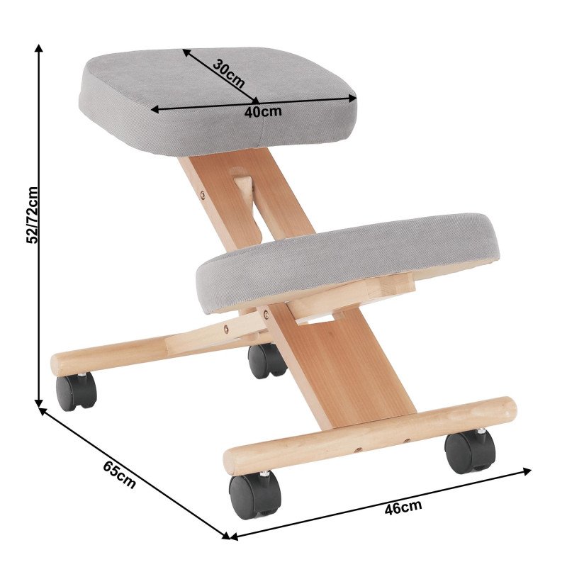 Kondela Ergonomická kľakačka, sivohnedá Taupe/buk, FLONET