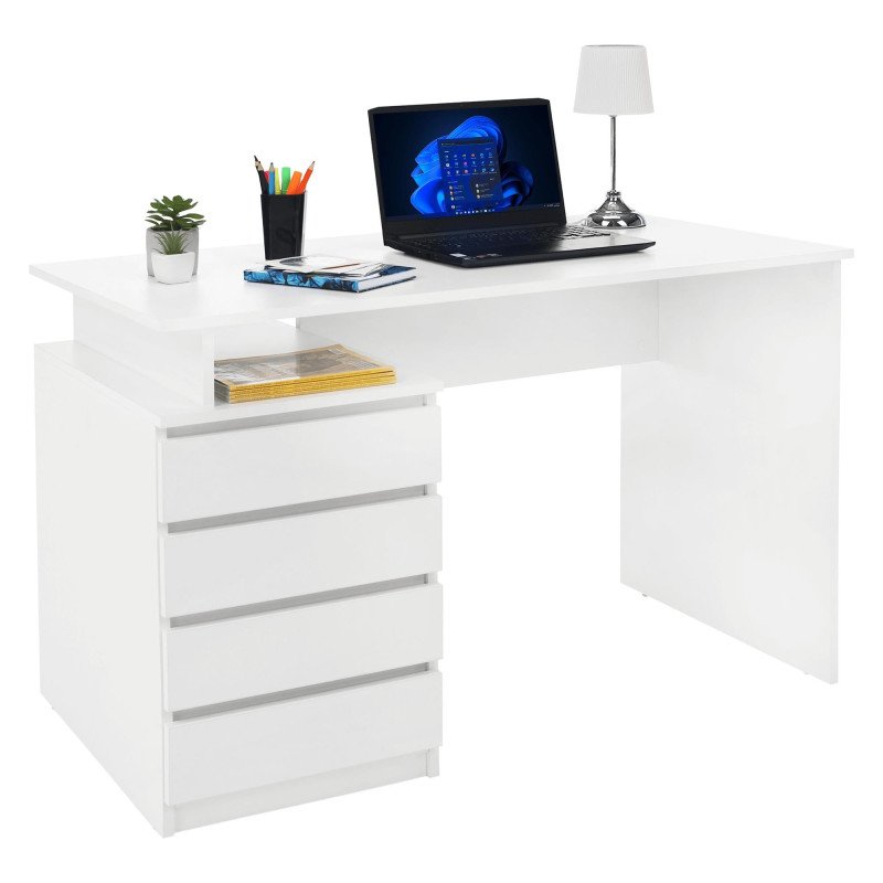 Kondela PC stôl, biela, HANY NEW