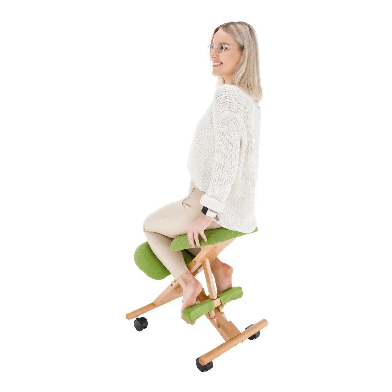 Kondela Ergonomická kľakačka, zelená/buk, GROCO