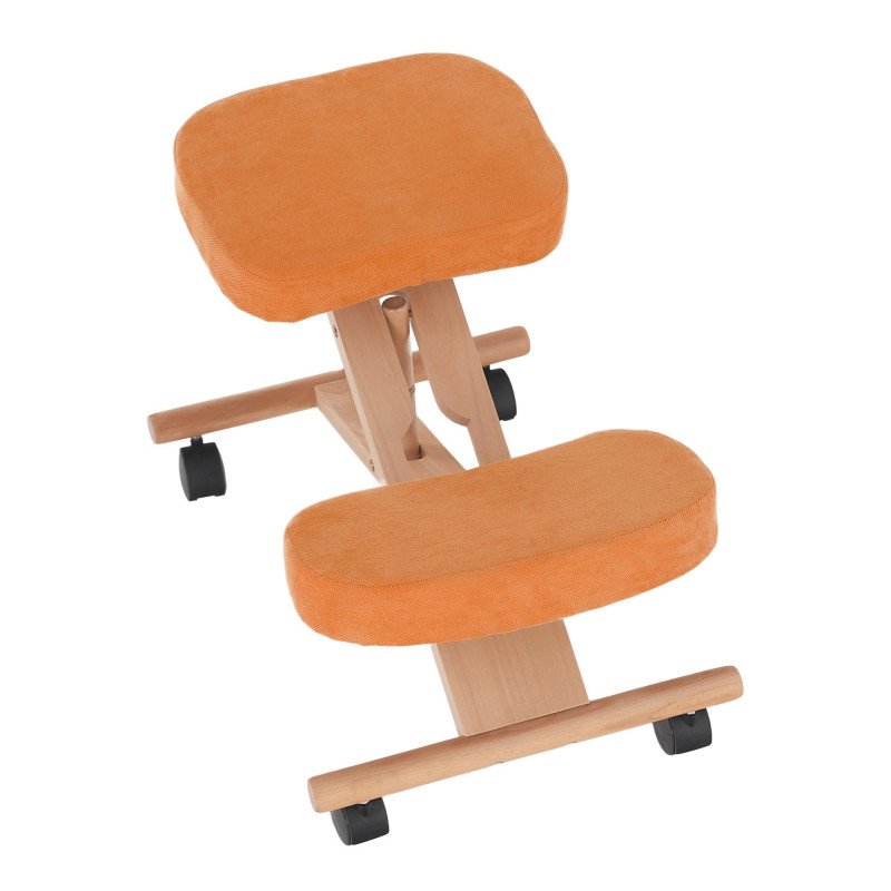 Kondela Ergonomická kľakačka, oranžová/buk, FLONET
