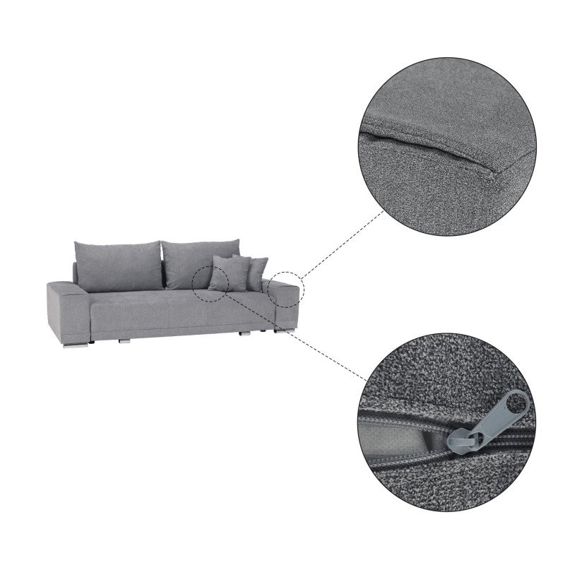 Kondela Rozkladacia pohovka, svetlosivá, KEVAN BIG SOFA