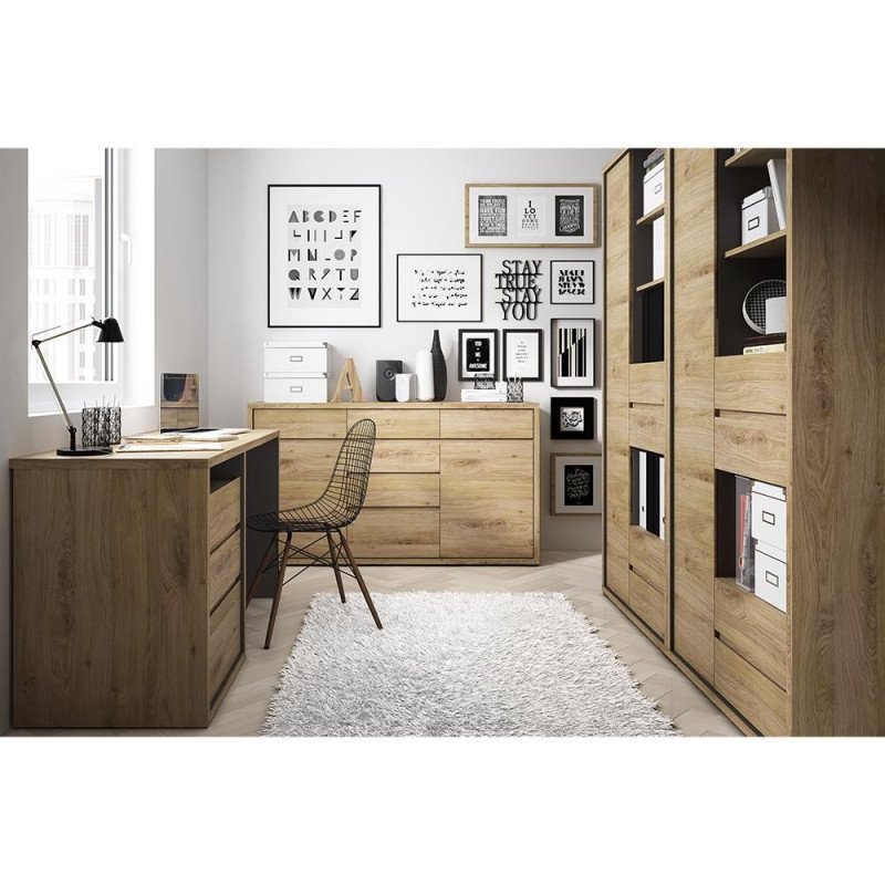 Kondela PC stôl, univerzálny (Ľ/P), dub shetland, SHELDON TYP 80