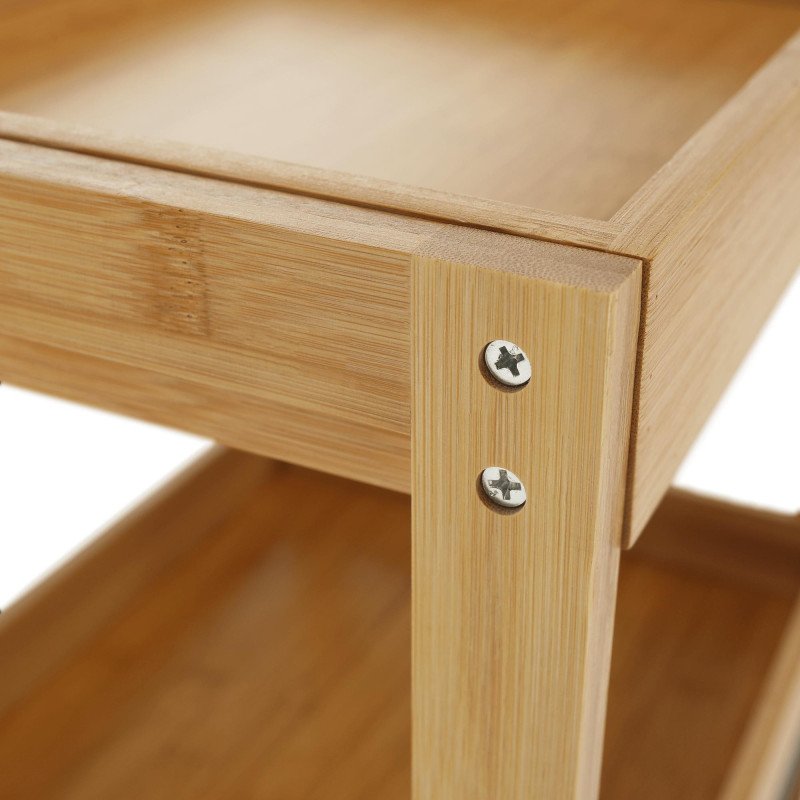 Kondela Regál, lakovaný bambus/látka sivá, KELANA