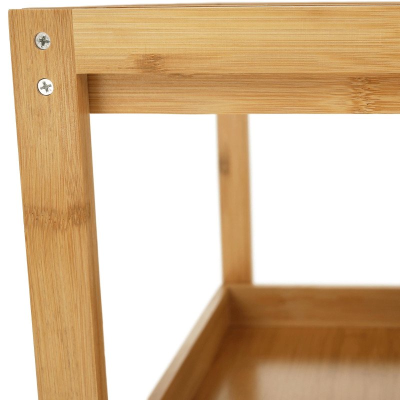 Kondela Regál, lakovaný bambus/látka sivá, KELANA