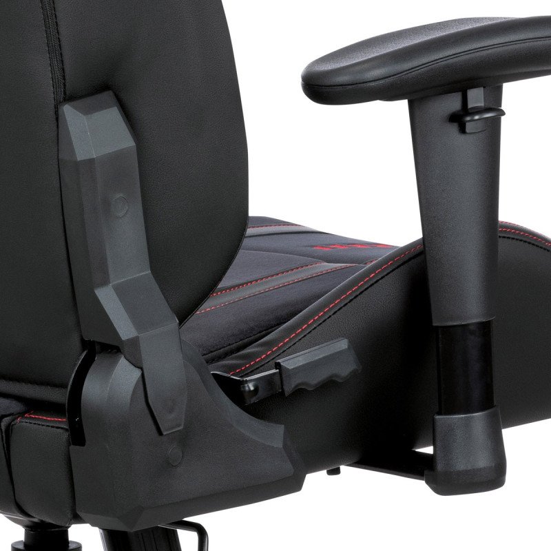 Autronic - Herné kreslo E-RACER, čierna zamatová látka a ekokoža, hojdací mechanizmus, operák 90--180°, kovový kríž, 