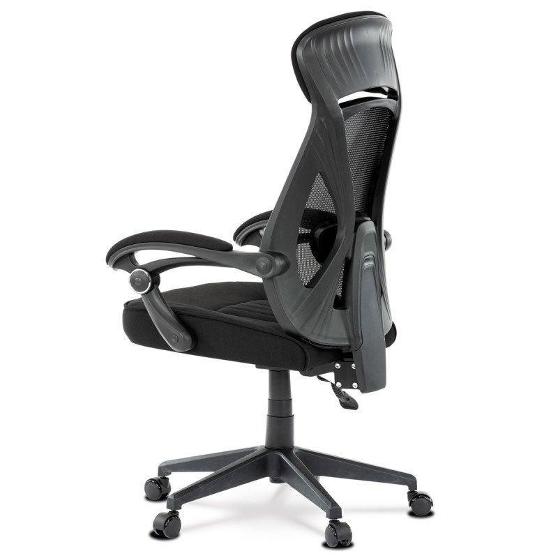 Autronic - Kancelárska stolička, poťah čierna látka a čierna sieťovina MESH, PC mech. s aretáciou - KA-Y309 BK
