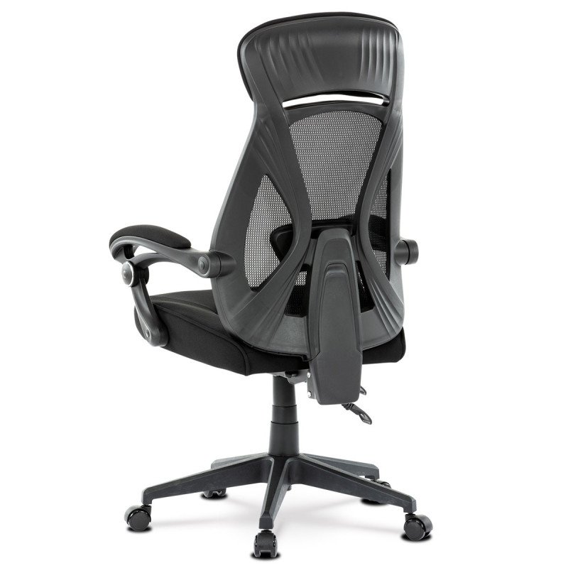 Autronic - Kancelárska stolička, poťah čierna látka a čierna sieťovina MESH, PC mech. s aretáciou - KA-Y309 BK