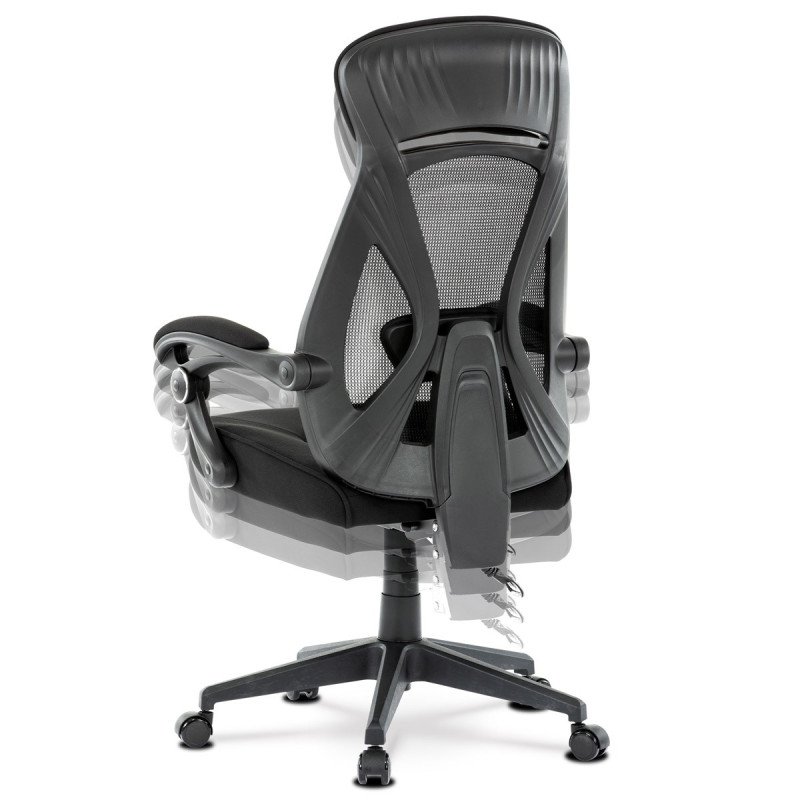 Autronic - Kancelárska stolička, poťah čierna látka a čierna sieťovina MESH, PC mech. s aretáciou - KA-Y309 BK