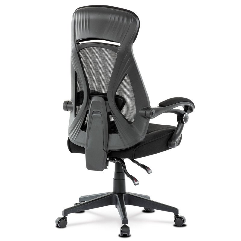 Autronic - Kancelárska stolička, poťah čierna látka a čierna sieťovina MESH, PC mech. s aretáciou - KA-Y309 BK
