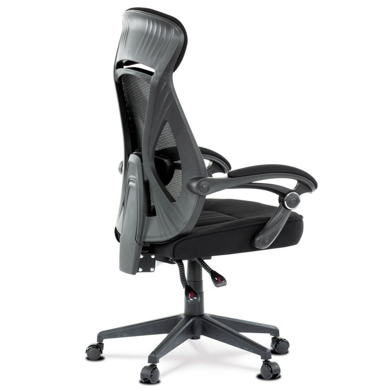 Autronic - Kancelárska stolička, poťah čierna látka a čierna sieťovina MESH, PC mech. s aretáciou - KA-Y309 BK