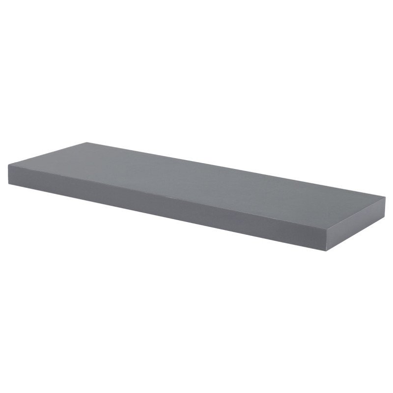 Autronic - Polička nástenná 60 cm, MDF, farba sivý vysoký lesk, baleno v ochranej fólii - P-001 GREY