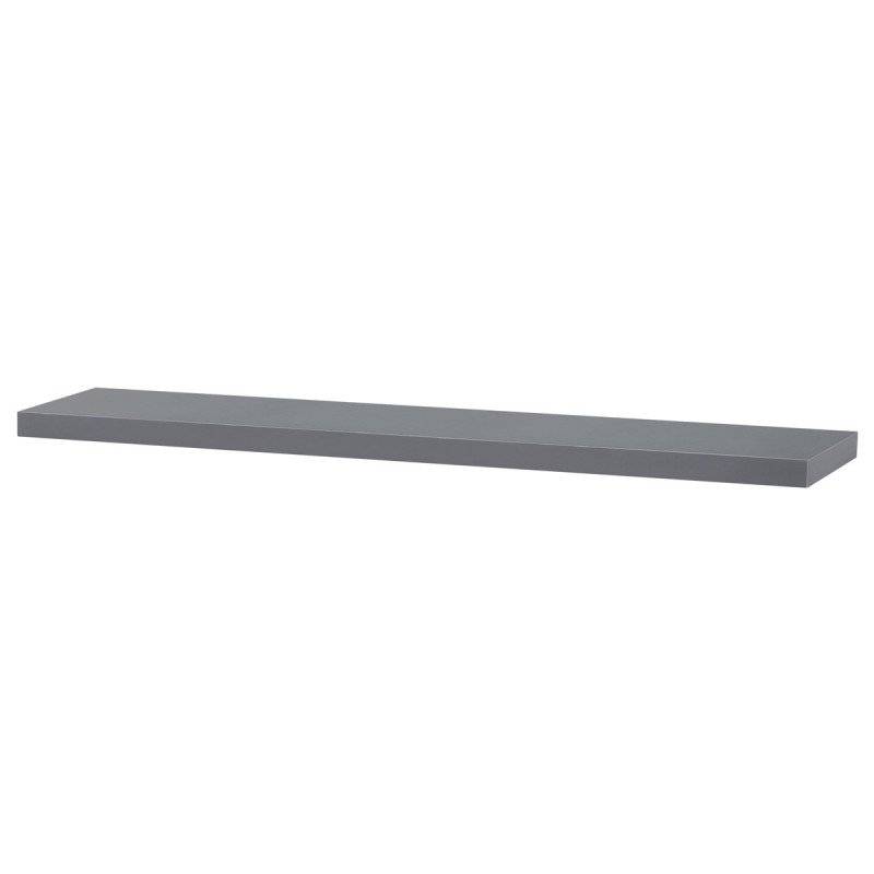 Autronic - Polička nástenná 120 cm, MDF, farba sivý vysoký lesk, baleno v ochranej fólii - P-002 GREY