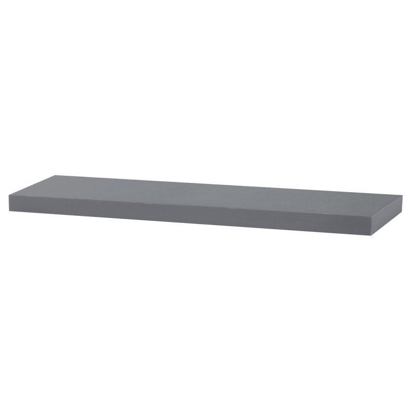 Autronic - Polička nástenná 90 cm, MDF, farba sivý vysoký lesk, baleno v ochranej fólii - P-013 GREY