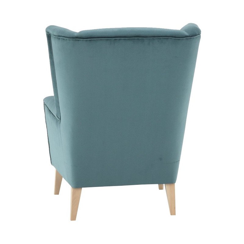 Kreslo-ušiak, mentolová/buk, RODEZA