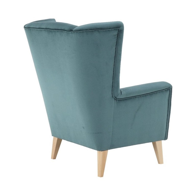 Kreslo-ušiak, mentolová/buk, RODEZA