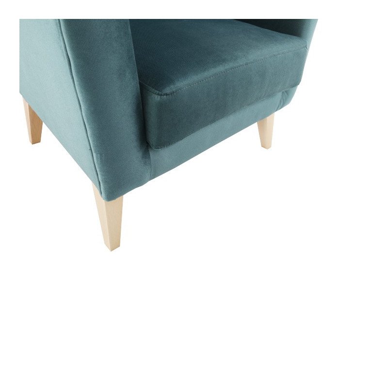 Kreslo-ušiak, mentolová/buk, RODEZA