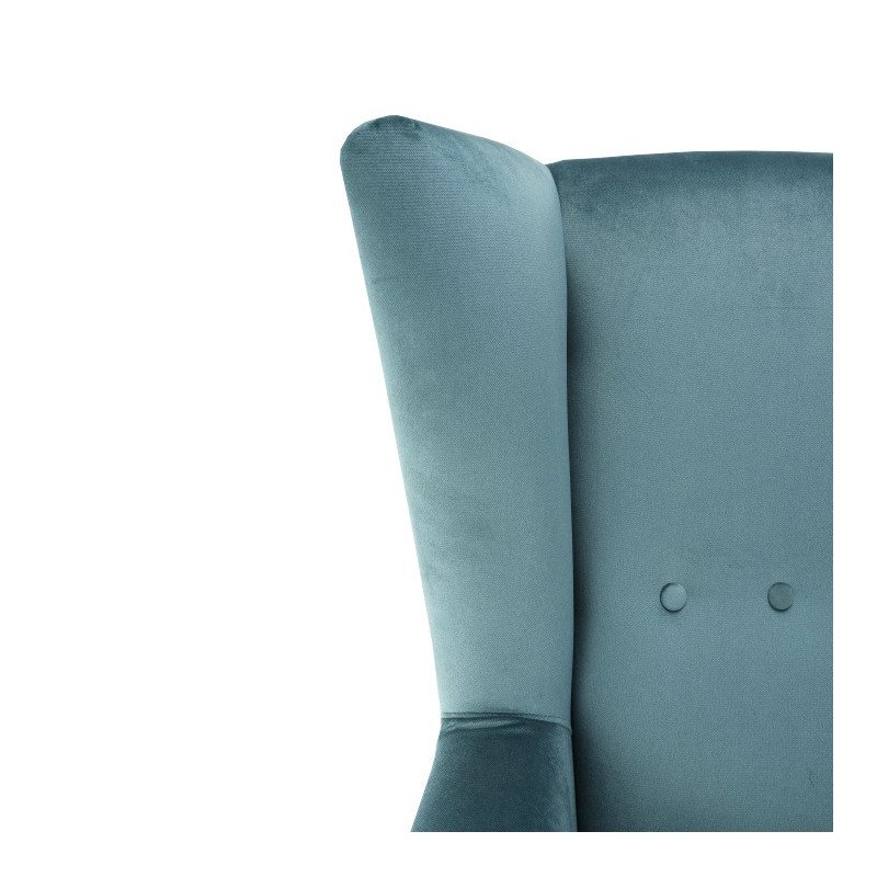 Kreslo-ušiak, mentolová/buk, RODEZA