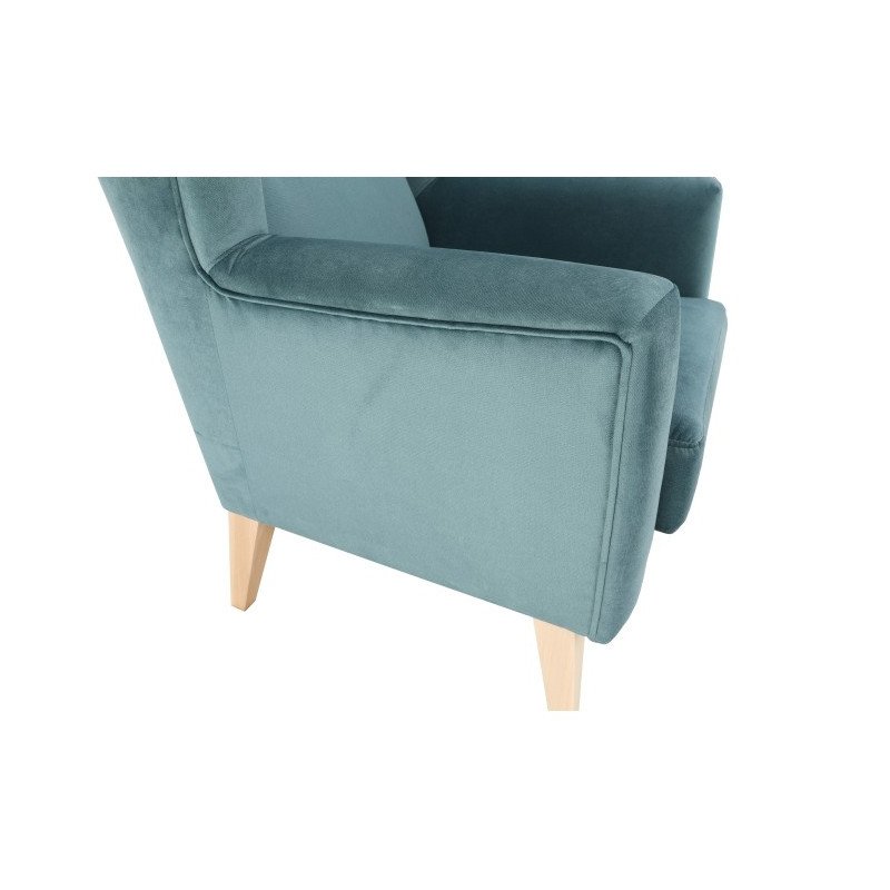 Kreslo-ušiak, mentolová/buk, RODEZA