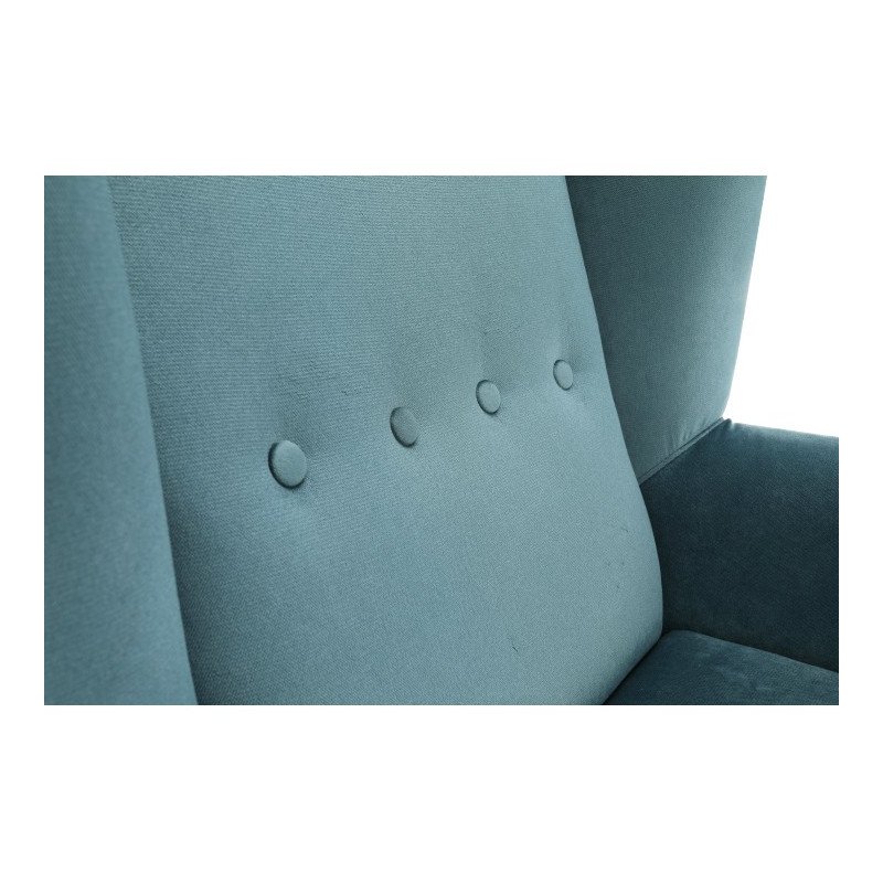 Kreslo-ušiak, mentolová/buk, RODEZA