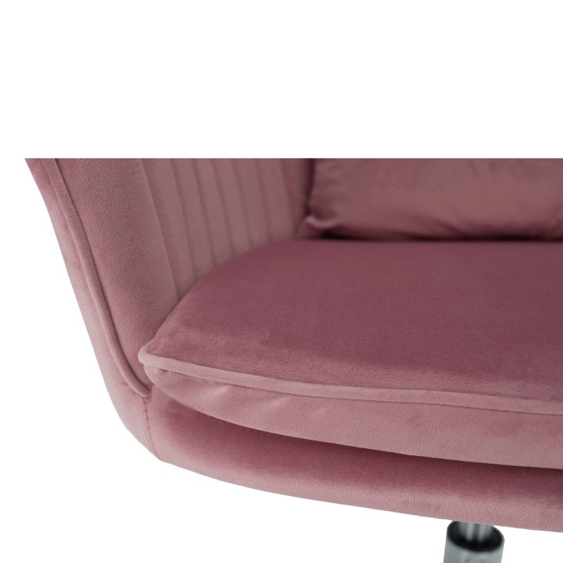 Kancelárske kreslo, ružová Velvet látka/chróm, KLIAN