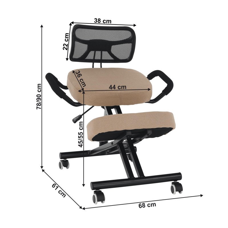 Ergonomická kľakačka, béžová/čierna, RUFUS