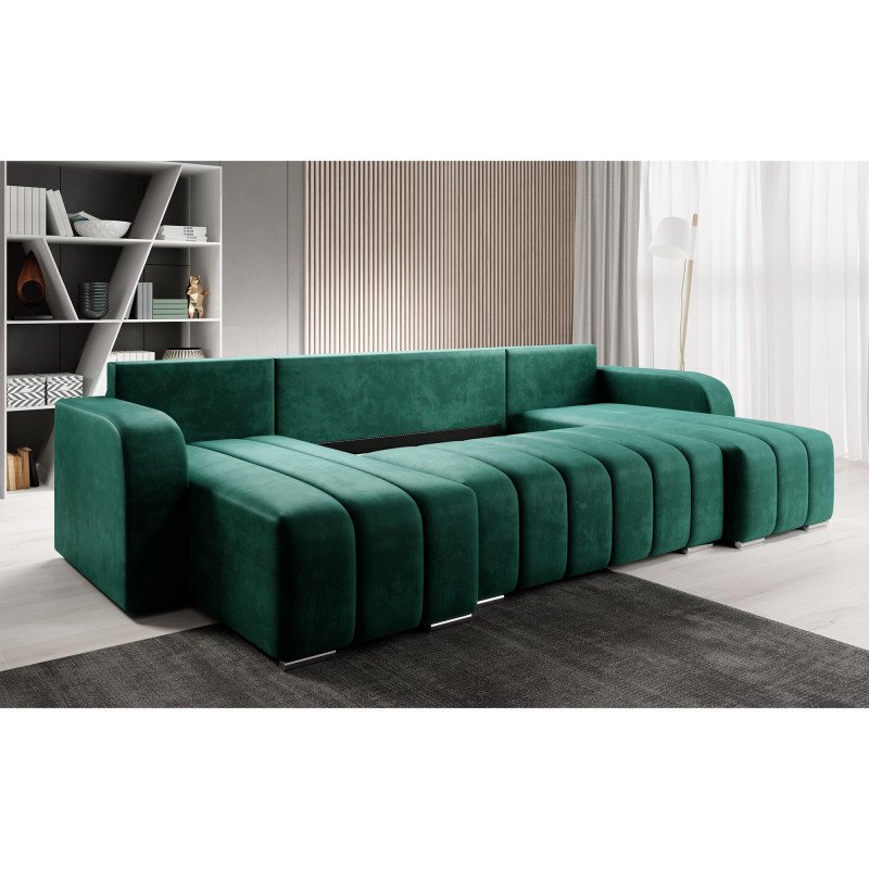 Univerzálna sedacia súprava, smaragdová, PORIMA U