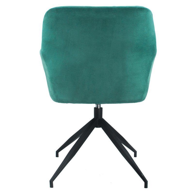 Otočná stolička, zelená Velvet látka/čierna, VELEZA NEW