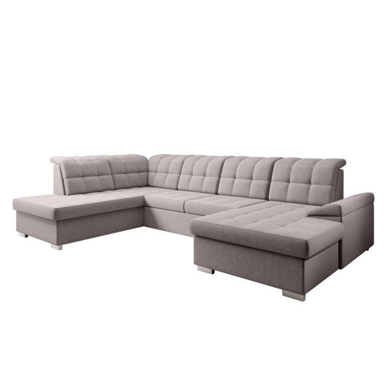 Rozkladacia sedacia súprava, sivobéžová Taupe, ľavá, OREO U